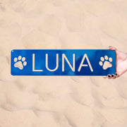 Pet Name Plaque with Paws