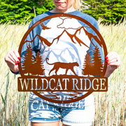 Cougar Mountain Lion Outdoor Monogram